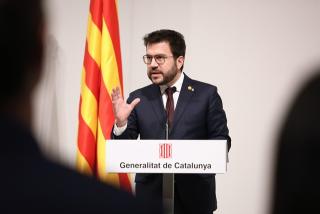 El president de la Generalitat, Pere Aragonès, durant la recepció oficial al Palau de la Generalitat del Mobile World Congress