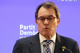 Primer pla del fins ara president del PDeCAT, Artur Mas, a la roda de premsa on anuncia que deixa el càrrec