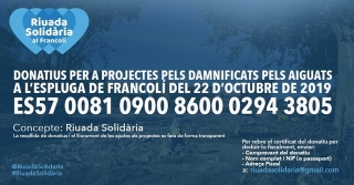 La plataforma #RiuadaSolidària està recollint donatius i aportacions per als damnificats pels aiguats de l&#039;Espluga de Francolí