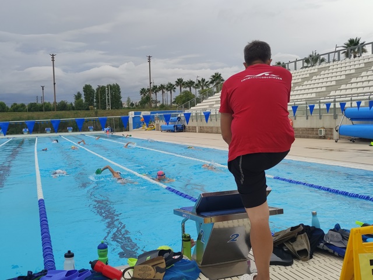 Imatge d&#039;un entrenament a les instal·lacions de la piscina olímpica Sylvia Fontana