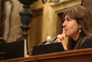 La presidenta del Parlament, Laura Borràs, durant la sessió de control d&#039;aquest dimecres