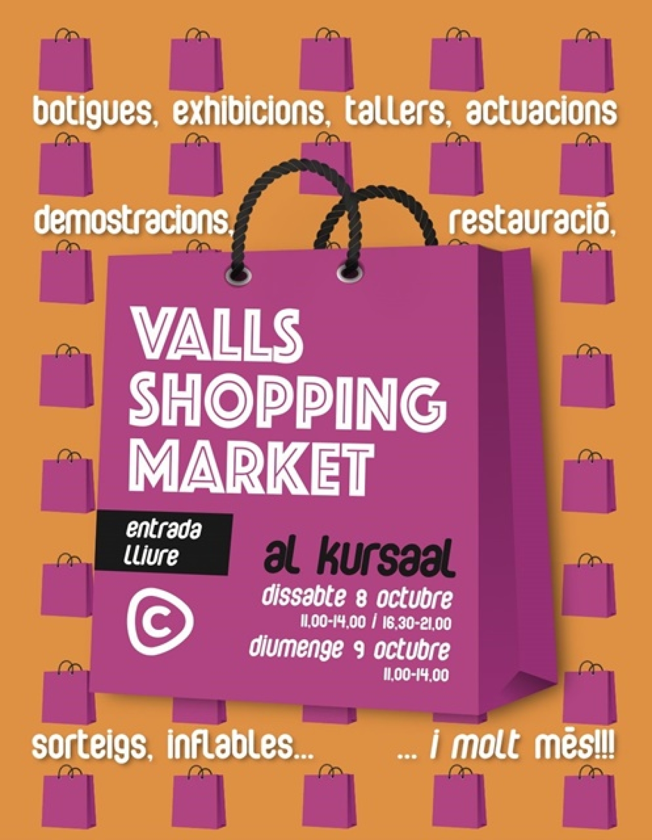 Cartell de la primera edició del &#039;Valls Shopping Market&#039;, una fira comercial organitzada per Comerç de Valls