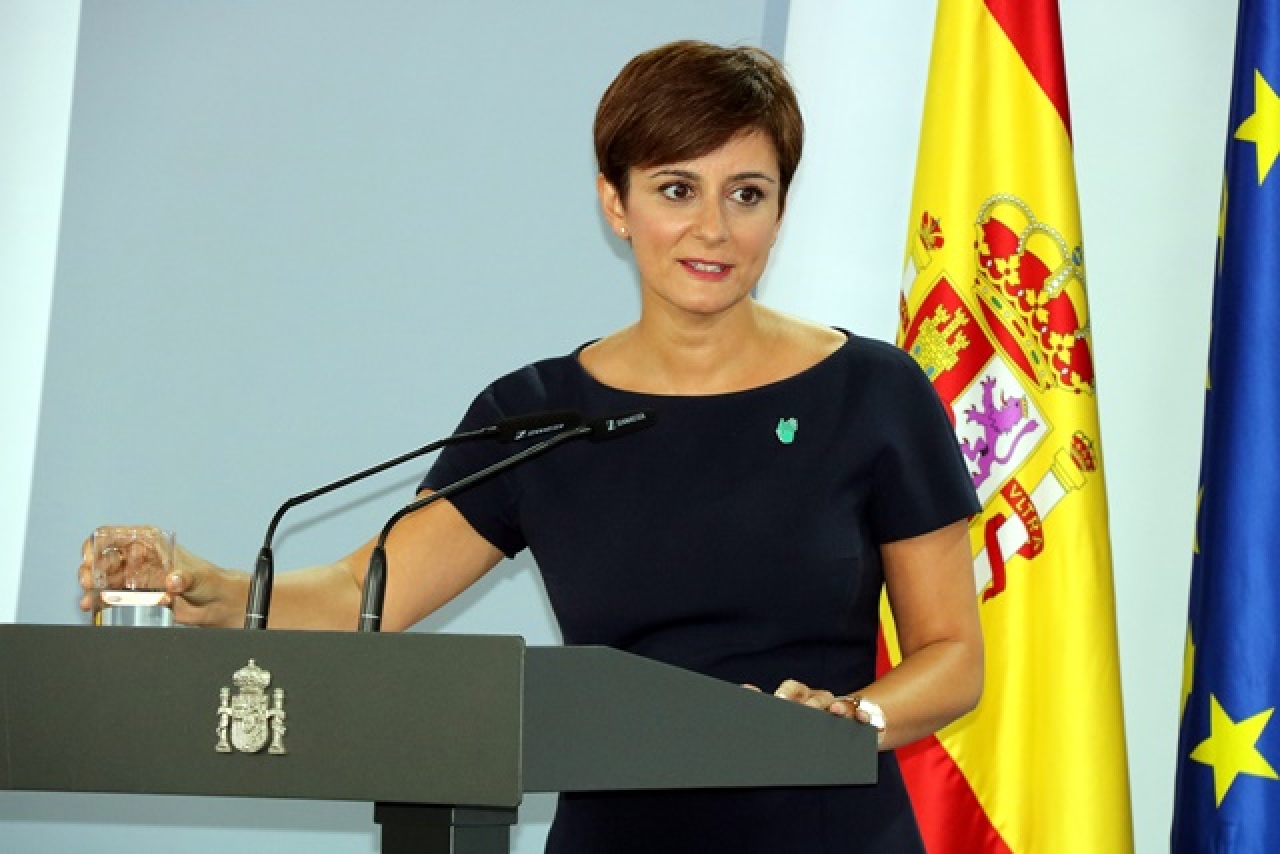 La portaveu del govern espanyol, Isabel Rodríguez, en roda de premsa de la reunió entre Sánchez i Aragonès