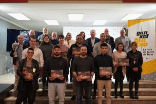 Foto de grup dels premiats i premiades de la Ganxet Pintxo de Tardor 2023