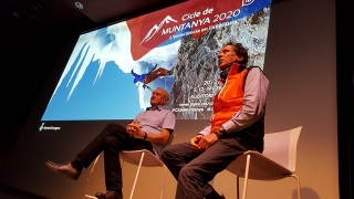 L&#039;alpinista polonès, Krzysztof Wielicki, amb l&#039;alpinista tarragoní, Òscar Cadiach, aquesta tarda a l&#039;Auditori Diputació