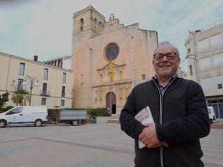 Lluís Aragonès, a la plaça de l&#039;Església de Riudoms