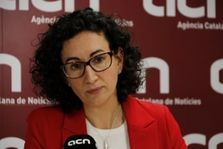 La secretària general d&#039;ERC, Marta Rovira, durant l&#039;entrevista a l&#039;Agència Catalana de Notícies (ACN) 