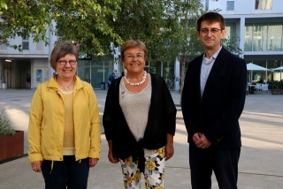 Mercè Gisbert, María José Figueras i Josep Pallarès, els tres candidats que aspiren a la rectoria de la URV, al campus Catalunya 