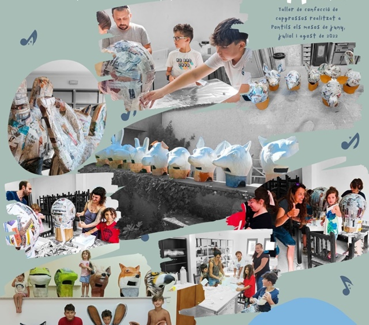 Detall del cartell del taller de confecció dels capsgrossos de la Vall de Pontils