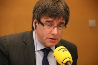 Carles Puigdemont durant l&#039;entrevista a Catalunya Ràdio des de Brussel·les 