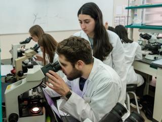 Estudiants al laboratori de la Facultat de Medicina i Ciències de la Salut de la URV