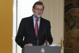 El president del govern espanyol, Mariano Rajoy, durant la roda de premsa a la Moncloa en la qual ofereix el balanç de l&#039;any 2017