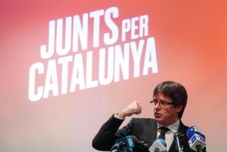 Carles Puigdemont, ahir al migdia