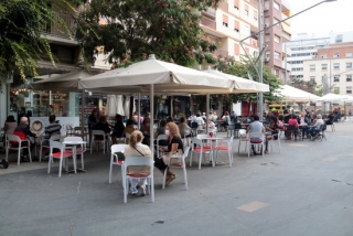 Imatge d&#039;arxiu de la terrassa d&#039;un bar de la Zona Alta de Lleida