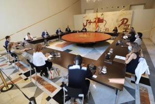 Imatge de la reunió extraordinària del Consell Executiu a Palau, el 25 d&#039;agost de 2020