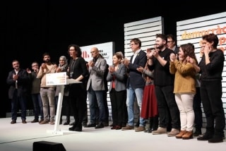 Els candidats d&#039;ERC després de valorar els resultats electorals a l&#039;Estació del Nord de Barcelona
