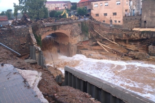 Imatge d&#039;un dels dos ponts de l&#039;Espluga de Francolí afectats per la riuada, el 23 d&#039;octubre del 2019
