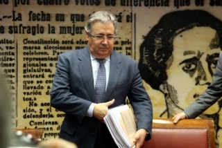El ministre de l&#039;Interior, Juan Ignacio Zoido, arribant a la comissió d&#039;Interior del Senat per donar explicacions per les càrregues de l&#039;1-O