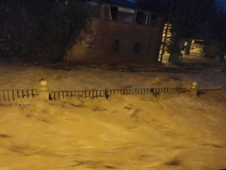 Imatge de les inundacions a la localitat de l&#039;Albi (Garrigues)