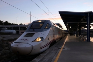 Imatge de l&#039;arribada del primer Euromed a l&#039;estació del Camp de Tarragona,el 13 de gener del 2020 
