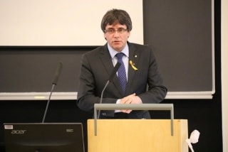 Carles Puigdemont a la Universitat de Hèlsinki, a Finlàndia, el passat 23 de març