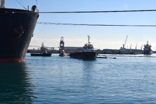 Imatge del simulacre al Port de Tarragona.