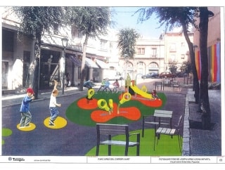 Imatge virtual del projecte de la zona infantil del carrer d&#039;Ixart que l&#039;Ajuntament de Tarragona va mostrar a l&#039;associació de veïns
