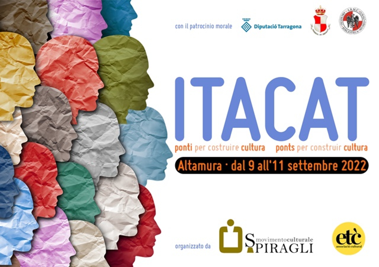 Cartell del festival &#039;ITACAT, ponts per construir cultura&#039;, que se celebra aquest cap de setmana a al municipi d’Altamura, a la Puglia (Itàlia)