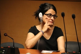 L&#039;exdiputada de la CUP, Anna Gabriel, durant la conferència sobre els drets humans a l&#039;Estat espanyol, a la seu de l&#039;ONU a Ginebra, el 25 de juny del 2019