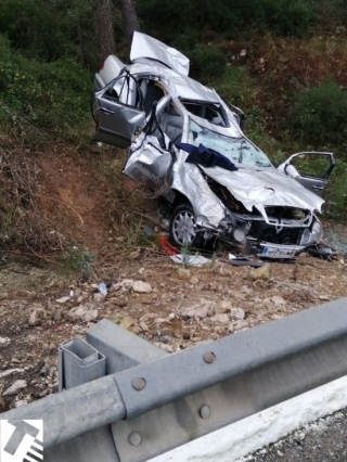 Vehicle sinistrat en un accident mortal a Subirats (Alt Penedès)