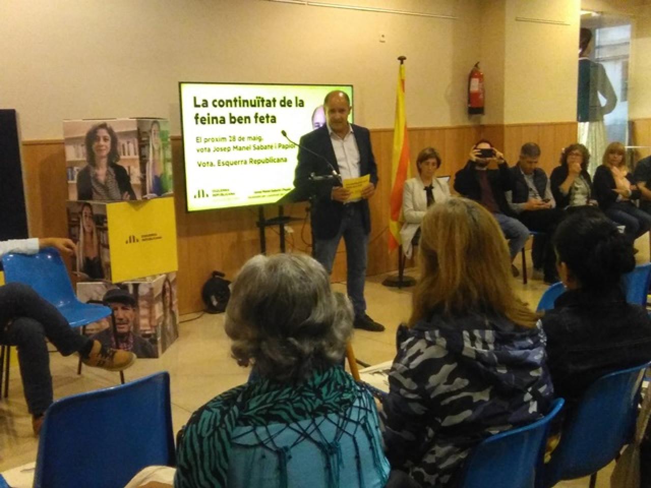 El candidat d&#039;Esquerra Castellvell, l&#039;alcalde Josep Sabaté, a l&#039;acte final de campanya