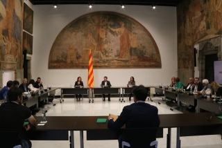 El president de la Generalitat, Pere Aragonès, manté la primera reunió de treball amb els nous consellers