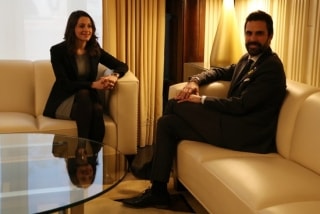 Reunió entre Inés Arrimadas, líder de Cs, i Roger Torrent, president del Parlament