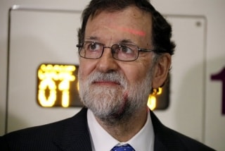 El president del govern espanyol Mariano Rajoy, el passat 22 de gener, a la seva arribada a l&#039;estació de l&#039;AVE de Castelló