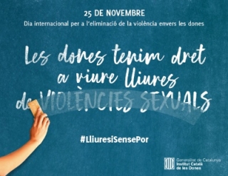 Cartell del Manifest institucional del Dia internacional per a l&#039;eliminació de la violència envers les dones