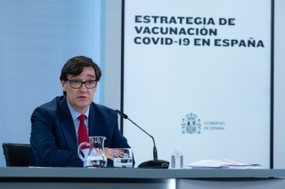 Imatge del ministre de Sanitat, Salvador Illa, en roda de premsa a Moncloa després del Consell de Ministres, el 24 de novembre del 2020