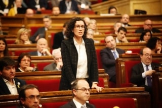La diputada d&#039;ERC Marta Rovira en el moment de la votació al debat d&#039;investidura de Jordi Turull, el 22 de març