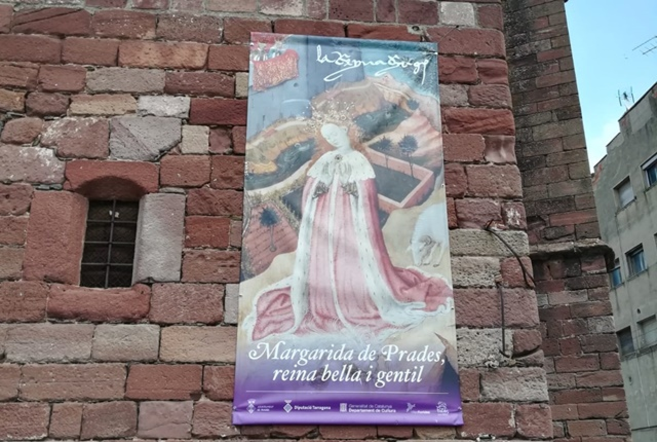 Cartell decoratiu amb una il·lustració de la Reina Margarida de Prades