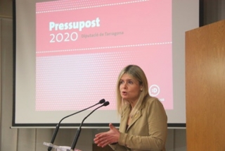 La presidenta de la Diputació de Tarragona, Noemí Llauradó, presentant els pressupostos del 2020, el 28 de novembre del 2019 