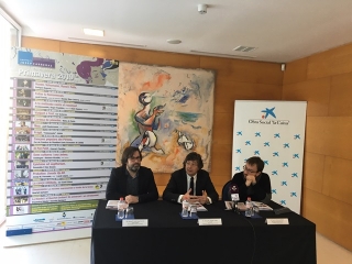 D&#039;esquerra a dreta, Josep Solórzano, Josep M. Pujals i Xavier Pastrana, durant la presentació de la nova temporada de primavera de l&#039;Auditori Josep Carreras