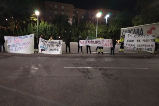 Treballadors de Bergé Logística protestant a les portes de Saint-Gobain, el 14 d&#039;octubre del 2020