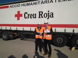 Recepció del president de Creu Roja de la província de Tarragona, Ramon Grau, de mans del Communications manager de l’Essity, Christian Martinell