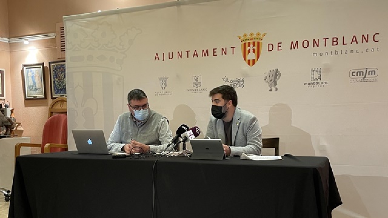 Els portaveus dels grups municipals a l’oposició de l’Ajuntament de Montblanc, Oriol Pallissó (ERC) i Marc Vinya (Junts per Montblanc), han comparegut en roda de premsa conjunta