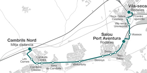 mapa 1a fase tramvia Camp